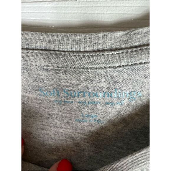 Soft Surroundings Womens Grey Blouse Size L - Picture 2 of 4